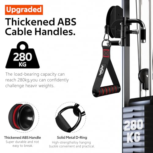 WALITO Exercise Handles, Replacement Cable Machine Attachments for Home Gym Equipment, Pulley System, Pilates, Resistance Bands, Strength Trainer, Heavy Duty Working Out Handles - color: 1-Black Red