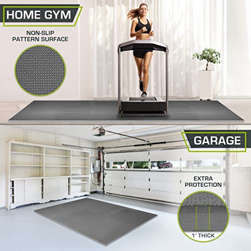 ProsourceFit Weaved Pattern Extra Thick Exercise Puzzle Mat 1-inch, EVA Foam Interlocking Tiles for Protective, Cushioned Flooring for Home and Gym Equipment; Gray, 72 SQ FT, 18 Tiles - color: Grey, size: 18 Pack (72 SQ FT)
