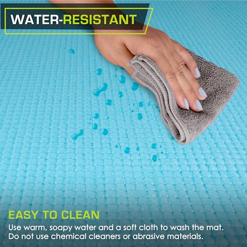 ProsourceFit Original Yoga Exercise Mat 1/4” (6mm) Thick for Comfort and Stability with Carrying Straps, Non Slip –Multiple Colors - color: Aqua