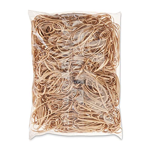 Amazon Basics Rubber Bands, Office Supplies, Size 33 (3-1/2 x 1/8 Inch), Stretchy, 600 Bands/1 lb Pack, 3-Pack, Tan - size: Size 33, style: 3-Pack