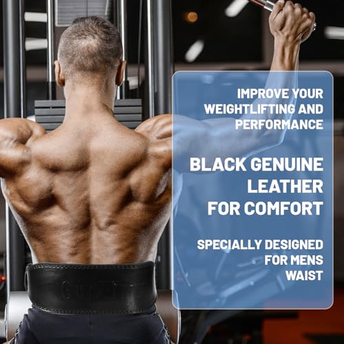 9mm Leather Fitness Weight Lifting Belt for Women&Men with 4 Inches Padded Lumbar Support for Power Lifting Workout & Squats Exercise - color: Black, size: Extra Small