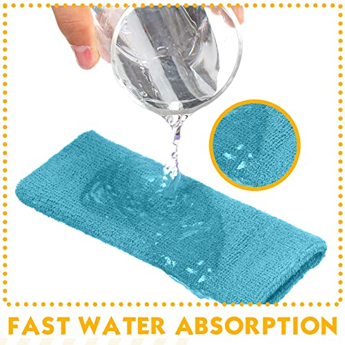 Lenwen 4 Inch Wrist Sweat Bands for Men Women Absorbent Tennis Wristbands Cotton Terry Cloth Sports Wrist Sweatbands for Tennis Basketball Football Running Gym Workout - color: Neon Color