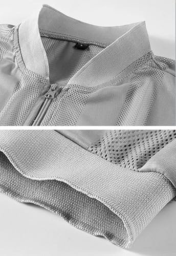 Flygo Men's Summer Casual Lightweight Breathable Mesh Cycling Travel Zip Vest - color: 02 White, size: Large