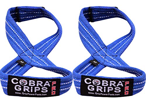 Deadlift Straps Figure 8 Loop Lifting Straps The #1 Choice for Power Lifters weightlifters workout Enthusiasts - color: Blue, size: 80 cm 8.0"+ And Up Wrist Circumference