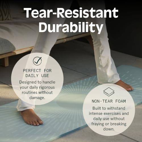 Retrospec Solana Yoga Mat Thick 1/2in Non-Slip Workout Mat with Nylon Strap - 72x24in Exercise Mat for Pilates, Stretching & Fitness - BPA Free, Easy Clean - color: Blue Ridge