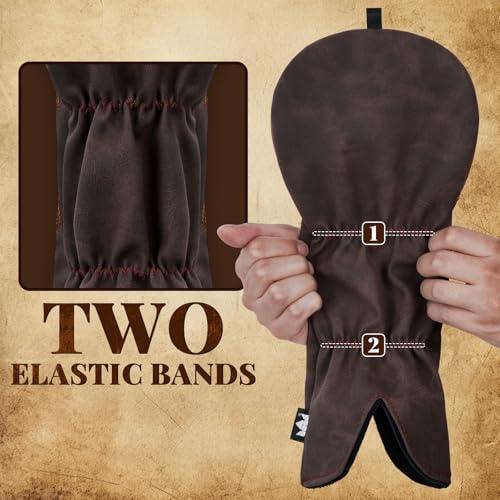 Craftsman Golf Cowboy Western Retro Brown Durable Golf Headcover Head Cover fits up to 460cc Driver for Fairway Wood Hybrids Rescue Putter Protector - style: 3pcs golf club head covers