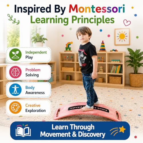 Platports Sensory Balance Board for Kids – ADHD Focus, Calm & Motor Skill Development | Indoor Montessori Play | Durable Non-Wood Wobble Board