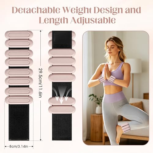 Wrist Weights for Women & Men, 2lb Silicone Wrist Ankle Weights for Pilates, Yoga, Running and Strength Training Comfortable Weighted Bracelet Arm Leg Weights for Fitness, Walking, Gym - color: Beige