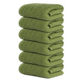 Tens Towels Pack of 6 Hand Towels, 100% Cotton, Lighter Weight, Quick to Dry, 16 x 28 Inches, Super Soft & Absorbent, Perfect for Bathroom & Kitchen, Green - color: Forest Green