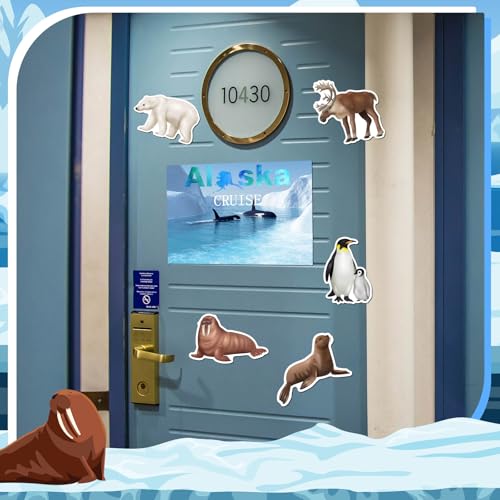 Kanayu 6 Pcs Alaska Cruise Door Decorations Magnetic Large Ship Decorations Magnets Anchor Cruise Decor Car Fridge Magnet Decal for Carnival Stateroom Door - style: Alaska