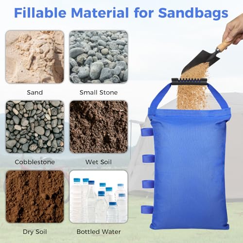 Aimosen Sand Bags for Canopy Legs, 112 LBS Sandbags for Pop Up Canopy Tent, Sandbags for Weight - Heavy Duty Canopy Weight Bags for Advertising Sunshade Outdoor Patio Umbrella Pergolas (Unfilled) - color: Blue