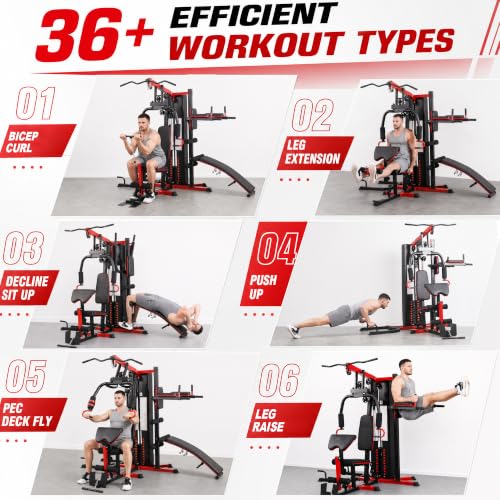 Home Gym System Workout Station, Smith Machine & Leg Press – Multifunctional All-in-One for Full Body Strength Training - size: LX-900