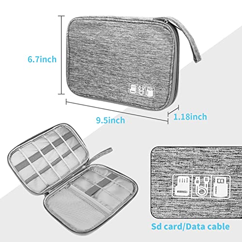 Lcsmaokin Electronics Organizer Travel Case,Electronic Accessories Storage Bag,Portable Waterproof Cable Organizer Bag,Travel Cord Organizer Bag for Small Charging Cord Storage,Cables,SD Card (Grey) - color: A-Grey, size: Single Layer