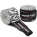 Meister Adult 180" Semi-Elastic Hand Wraps for MMA & Boxing (Pair) - color: Zebra Stripes