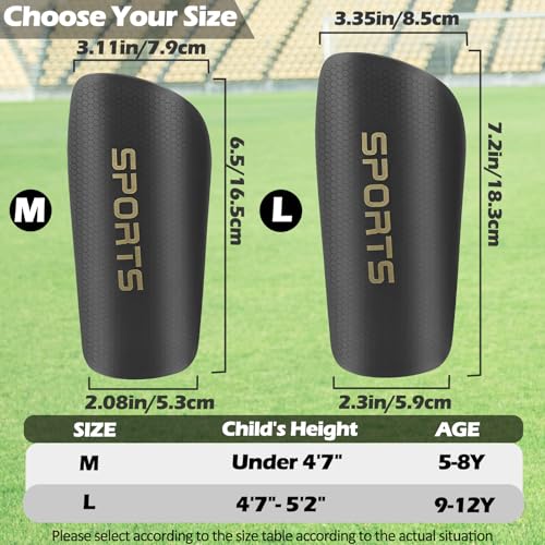 5PCS Kids Soccer Socks with Shin Guards and Shin Sleeves Set for for Age 5-12 Boys Girls Lightweight Soccer Football Equipment - size: Large