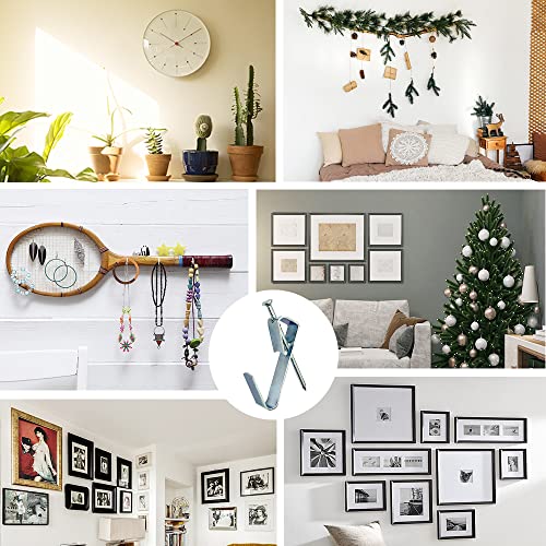 117Pcs Picture Hangers, 3 Size Picture Hooks Including 30/50/100lbs, Picture Hanging Kit, Professional Plaster Picture Hanging Kit for Wooden Wall or Drywall(50 Hangers+ 67 Nails) - size: Silver30- 100lbs