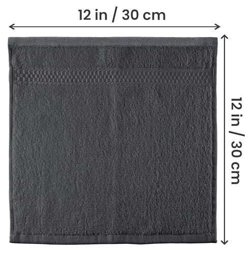 Utopia Towels 12 Pack Premium Wash Cloths Set, 12 by 12 Inches, 100% Cotton Ring Spun, Highly Absorbent and Soft Feel Essential Washcloths for Bathroom, Spa, Gym, and Face, Grey - color: Grey, size: 12 Wash Cloths