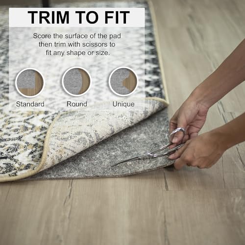 Mohawk Home Non Slip Rug Pad 2' 6" x 8'- 1/4" Thick Felt + Latex Rubber Gripper - Dual Surface Cushion for Hardwood, Carpet, Tile Floors, Made in USA - size: 2'6" x 8' (Runner), style: 1/4 Inch Dual Surface Rug Pad