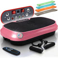 Lifepro Waver Mini Vibration Plate Exercise Machine with Resistance Bands | Compact Design, 99 Speed Levels, 10 Presets, Non-Slip Surface — Vibration Plate for Lymphatic Drainage, Full Body Workout - color: Pink