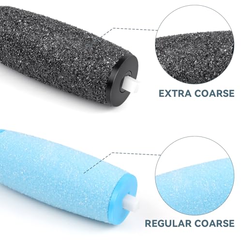 12 Pack Replacement Roller Refill Heads Compatible with Amope Pedi Refills Electronic Foot File (6 Extra Coarse & 6 Regular) - color: 6 Extra Coarse & 6 Regular