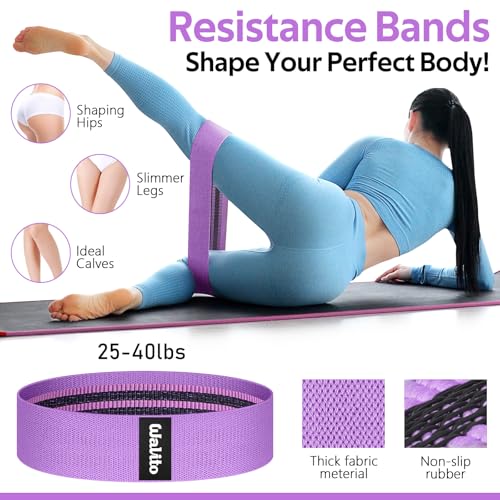 WALITO 8Pcs Barbell Pad Set for Hip Thrust - Squat Pad,Gym Accessories for Women with Bar Bad,Bench Press, with Gym Ankle Straps,Resistance Bands for Working Out,Lifting Strap,Carry Bag - color: Purple