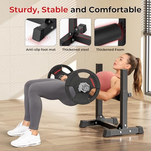 BODYRHYTHM Bulgarian Split Squat Stand, Single Leg Squat Roller Stand with 9 Adjustable Roller Heights for Squats, Leg Lunges, Lower Body Training. - color: Black