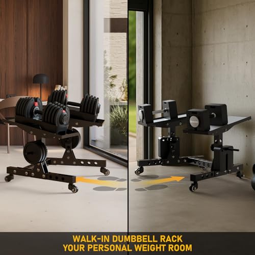 Eisenlink Adjustable Dumbbell Rack & Weight Rack, Holds 440lb, Low/High | Space Saving Design for Home Gym Organization - color: LOW RACK