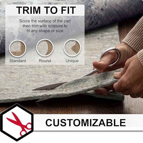 Mohawk Home Non Slip Rug Pad 2' x 3'- 1/4" Thick Felt + Latex Rubber Gripper - Dual Surface Cushion for Hardwood, Carpet, Tile Floors, Made in USA - size: 2' x 3' (Rectangular), style: 1/4 Inch Dual Surface Rug Pad