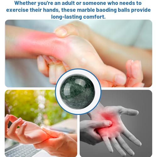 2 PCS Baoding Balls, Chinese Medicine Balls, Chinese Medicine Balls for Stress Relief and Meditation, Finger Exercise Tools for Office Relaxation, with Carry Bag (1.57 Inch/Green)