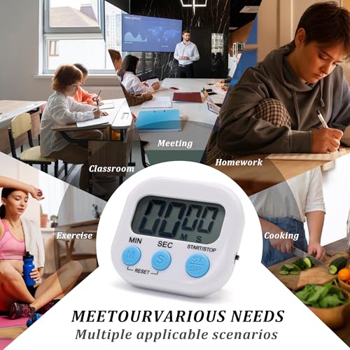 4 Pack Multi-Function Electronic Timer - Kitchen Timer,Magnetic Digital Timers,Big LCD Display, ON/Off Switch,Extensively Use in Cooking,Gym, Meeting, Classroom,Kitchen,Study,Work,Outdoor Activities - size: 4