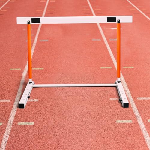 Blulu Adjustable Track and Field Hurdles Height Sports Training Hurdle with Counterweight Heavy Duty Track and Field Equipment Practice Training from 30 to 42 Inch for Athletes Adults - color: orange