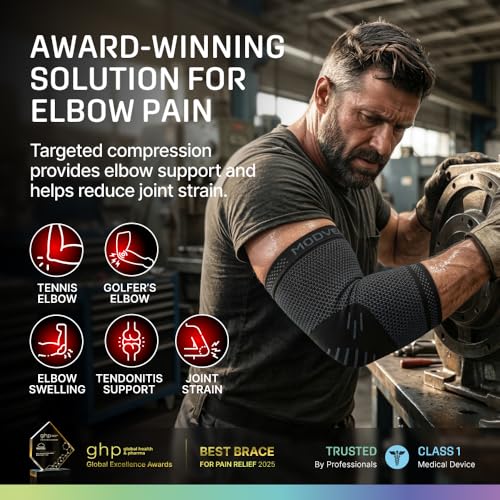 Modvel 2 Pack Elbow Brace for Tendonitis and Tennis Elbow Brace for Women and Men, Elbow Compression Sleeve for Pain Relief and Recovery – Elbow Sleeves Weightlifting Men, Sports & Workout, Arm Brace - color: Black, size: Small