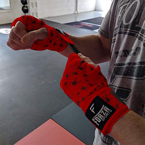 Forza Sports 180" Mexican Style Boxing and MMA Handwraps - color: Spider Red