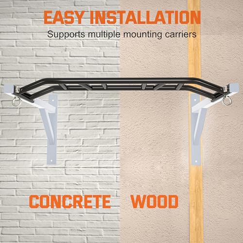 Upgrade Pull Up Bar Wall Mounted,Heavy Duty Multi Grip Chin Up Bar for Strength Training, 600 lbs Capacity, Durable Steel Construction, Perfect for Home and Garage Workouts - color: White Black