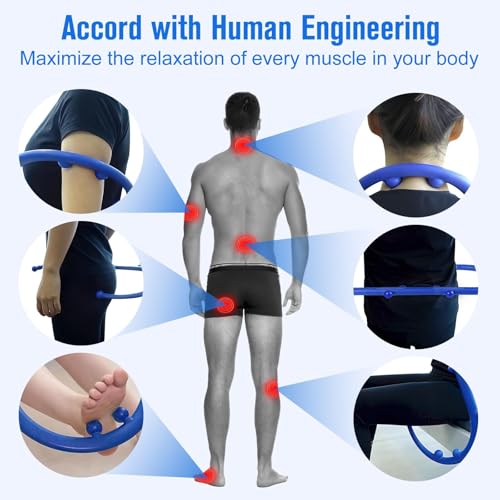 Trigger Point Massage Tool,Two Shapes Handheld Back and Neck Massager for Pain Relief,Muscle Release Tool Manual Massage Hook Back Neck Shoulder Massager Blue - Gift for Women & Men - color: Blue
