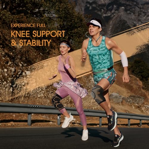 Copper Knee Braces for Knee Pain 2 pack, Knee Compression Sleeve Support for Men and Women, Medical Grade Knee Brace for Working Out Running Arthritis Sports Meniscus Tear Joint Pain Relief M - size: Medium