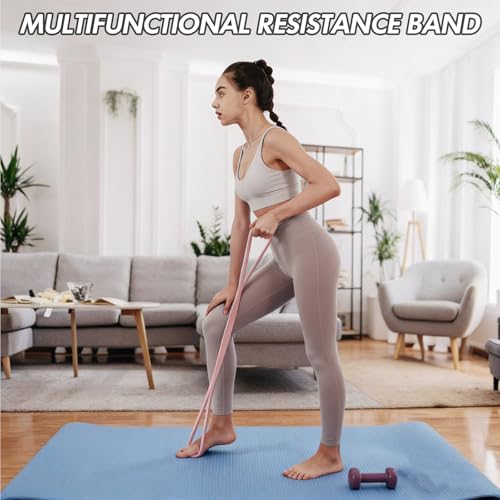 Figure 8 Resistance Band, Figure 8 Resistance Bands for Women Men,Resistance Band Figure for Working Out, Non-Slip Handles, Home Gym, Yoga & Physical Therapy - color: 15 LBS Pink