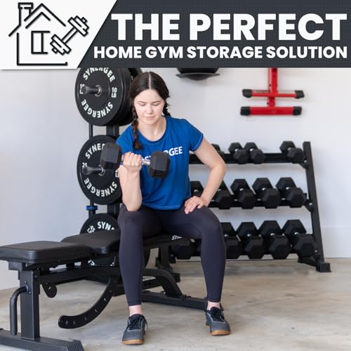 Synergee Dumbbell Rack – 3 Tier Adjustable Weight Storage - color: Small