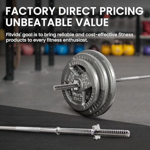 Signature Fitness 1-Inch Diameter Threaded Chrome Barbell with Lock Collars, 72-Inch - color: Chrome