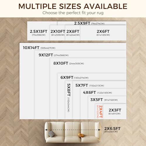 BAGAIL BASICS 2 x 4 FT Rug Pad Gripper for Hardwood Floors, Non Slip Rug Pads for Area Rugs, Extra Thick Under Rug Padding, Protect Your Rugs & Floors - size: 2' x 4' (Rectangular)