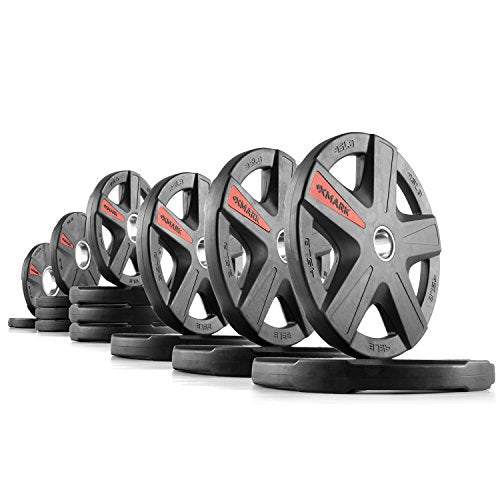 XMARK Olympic Weight Set | TEXAS STAR Weight Set Rubber-Coated Olympic Weight Set With XMARK BLACKSMITH Barbell Bar, Barbell Weight Set, Weights, Barbell - color: 16) Straight Bar & 275 lb Weight Set