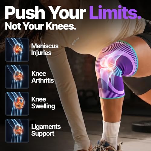 DR. BRACE Elite Compression Knee Brace for Women & Men, (2-Pack) Knee Support Compression Sleeve, Workout Sports Knee Braces for Meniscus Tear, ACL & Arthritis Pain Relief - Check Size Guide Video (Galaxsis, XX-Large)