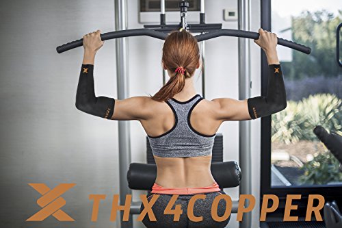 THX4COPPER Elbow Compression Sleeve(2 Pieces)-Copper Infused Support-Guaranteed Recovery Copper Elbow Brace-Idea for Sports, Golfers, Tennis Elbow, Arthritis, Tendonitis-Medium - size: Medium (Pack of 2)