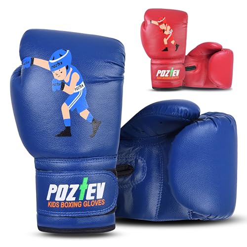 Youth Boxing Gloves for Kids Ideal for Boxing, Kickboxing, Muay Thai, UFC, MMA - Beginner Junior Heavy Punching Bag Gloves for Children Sparring Training Martial Arts Mitts - color: Blue, size: 4oz