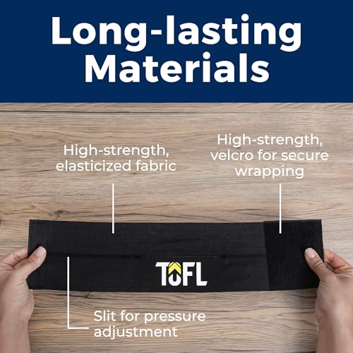 TOFL Baseball Glove Wrap Band for Mitt Shaping | Elastic Strap with Adjustable Closure for Pocket Forming & Storage | Youth & Adult Softball Mitt Care Accessory (Color & Quantity Options) - color: Black