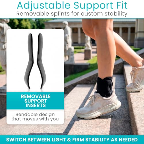 Vive Lace Up Ankle Brace for Women & Men - Compression Sleeve for Achilles Tendonitis, Sprains - Foot Support for Plantar Fasciitis - Adjustable Wrap (X-Large) - size: X-Large