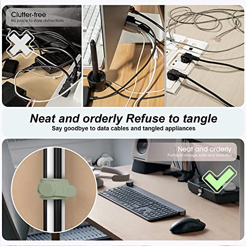 Silicone Cable Ties Cord Organizer for Cable Management, 16PCS 4.2" and 7.1" Reusable Cable Organizer Electronic Accessories for Home, Office, Kitchen, School, Travel (Green) - color: Green, size: 4.2 Inch+7.1 Inch
