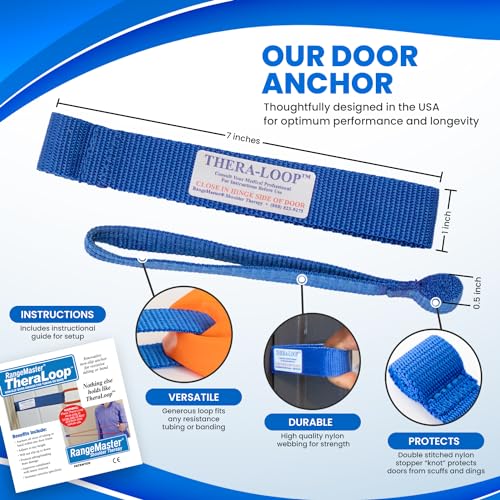 RangeMaster TheraLoop Door Anchors │ Non-Slip │ Complements Exercise Bands or Tubes │ Great for Exercising or Strengthening Activities│2 Pack, Blue - color: Blue, size: 2