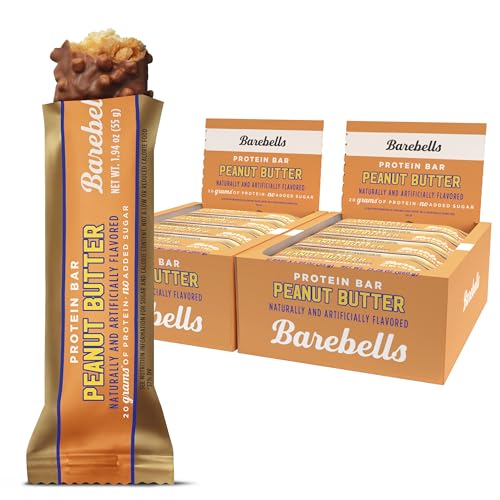 Barebells Protein Bars Peanut Butter - 24 Bars (2 Packs of 12), 20g High Protein Treats - Chocolate Peanut Butter Nutrition Bar with 1g Total Sugars - On-The-Go Breakfast or Post-Workout Snack - size: 24 Count (Pack of 1)