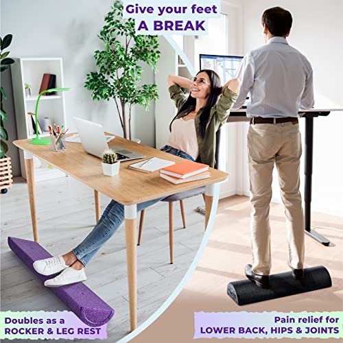 Yes4All High-Density EPP Half Round Back Roller Foam, Exercise Foam Roller for Yoga, Pilates & Stretching - 12, 18, 24, 36 inch - color: Purple, style: 36 inch